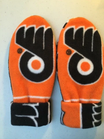Philadelphia FLYERS HANDCRAFTED womens MITTENS NHL  fleece winter gloves hockey Cover