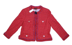 Brooks Brothers Boucle Tweed Jacket Red Hook & Eye Hidden Closure Womens 16 - Picture 1 of 9