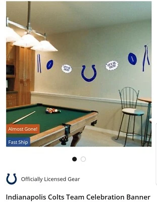 Banner de celebración del equipo de la NFL Indianapolis Colts decoración fútbol americano cubierta de pared Foto 1 de 4