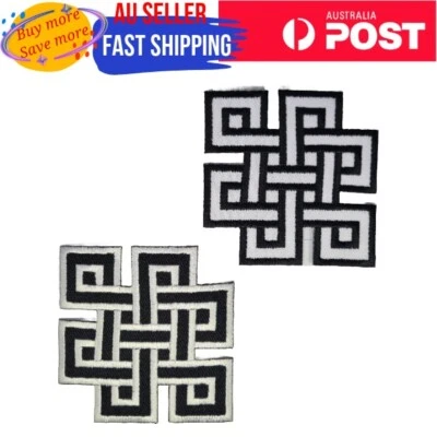 Endless Knot Iron on Patch Infinite Eternity Tibetan Buddhism 6.8x6.8x0.1cm(2.1g - Image 1 of 3