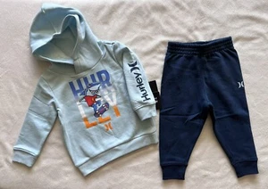 HURLEY Baby Boy’s Fleece Hoodie & Joggers Outfit, 2-piece Set, 12 Months - Picture 1 of 9
