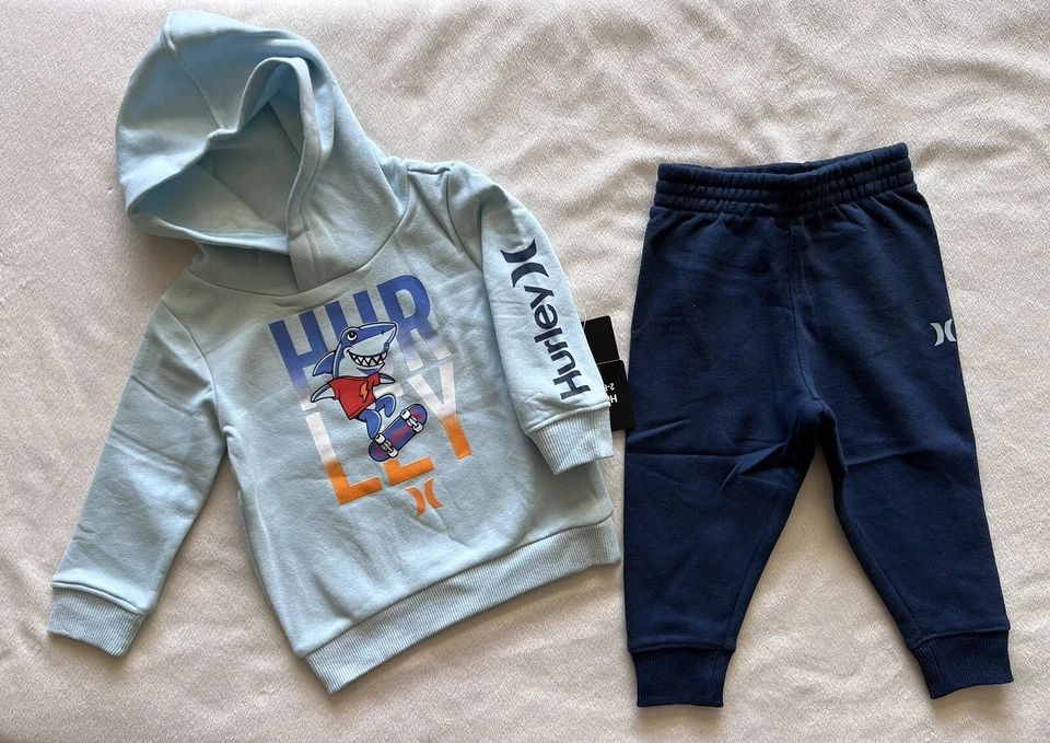 Conjunto de sudadera con capucha y joggers de vellón para bebé niño HURLEY, conjunto de 2 piezas, 12 meses Foto 1 de 4
