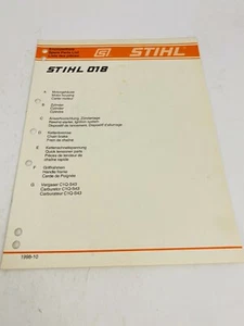 Lista de repuestos de motosierra genuina STIHL 018 1998-10 #0452 140 1323 FABRICANTE DE EQUIPOS ORIGINALES - Imagen 1 de 3
