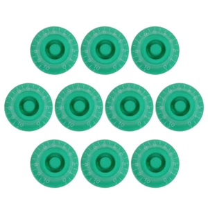 10pcs Green Top Hat Bell Knob Guitar Volume Tone Control Knob 6mm - Foto 1 di 6