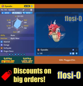 6IV Shiny Gyarados Pokemon Scarlet and Violet - Picture 1 of 1