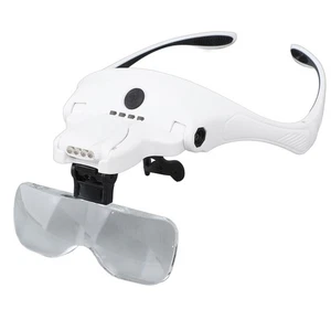Rechargeable Headband Magnifier Hands Free Head Magnifying Glasses With 4 LED Li - Bild 1 von 24