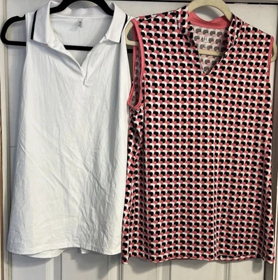 2 Womens Tank Top XL Golf Tennis Pickleball Outdoors Tail White Label MTA Read - Image 1 of 4