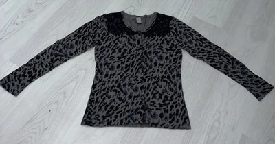 Suéter para mujer Covington talla M gris manga larga cárdigan top Foto 1 de 4