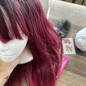 Long Straight Synthetic Rose Pink Wig with Bangs 26inch Layered Straight Wig /v - Picture 1 of 9