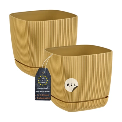 Gariella 2 x Drainagentopf 24 cm Ockergelb - Bild 1 von 4