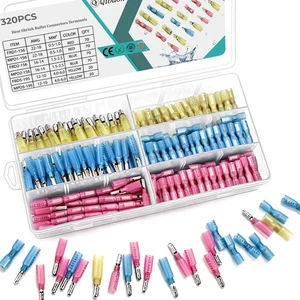 320PCS Heat Shrink Bullet Connectors Kit Female & Male Bullet Butt Terminals ... - Picture 1 of 7