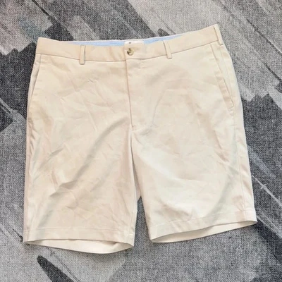 Pantalones Cortos Peter Millar Para Hombre Talla 35 Caqui Chino Pima Mezcla de Algodón Elastizados Frente Plano Foto 1 de 4