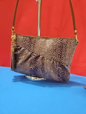 Bolsos Vintage de Pinky Brown Cuero Estampado Dije Borla Nuevos de Fábrica Foto 1 de 4