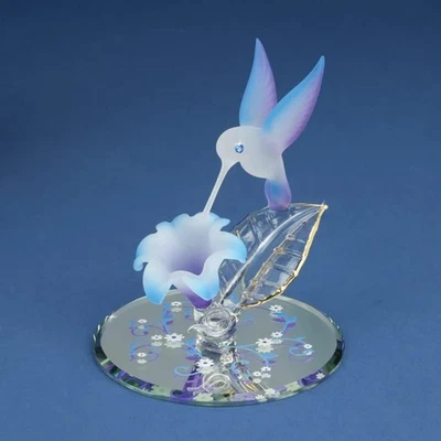 ENDLESSAISLESSTORE Intricately Designed Hummingbird Figurine - Swarovski Crystals + Floral Elegance