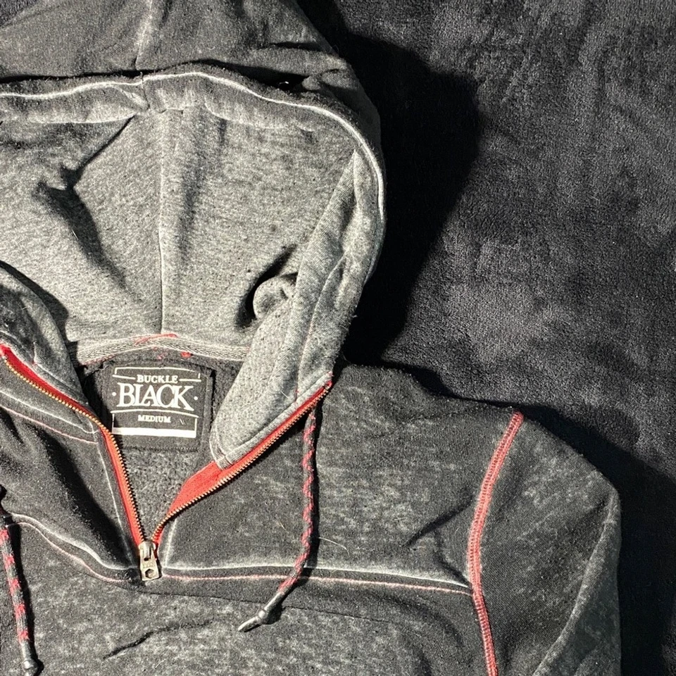 Buckle Black Women’s Gray Hoodie with Red Details size medium - Image 1 of 4