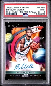 2023 Topps Cosmic Chrome Brandon Miller First Flight Signatures Auto /25 Hornets - Picture 1 of 2