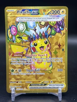 Pikachu Ex 247/191 S&V08: Surging Sparks Hyper Rare Gold English Pokémon NM - Image 1 of 4