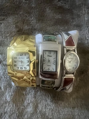 Lote de 3 relojes de puño de moda para mujer DaVanci Vivani GemEssence cuarzo como están Foto 1 de 4