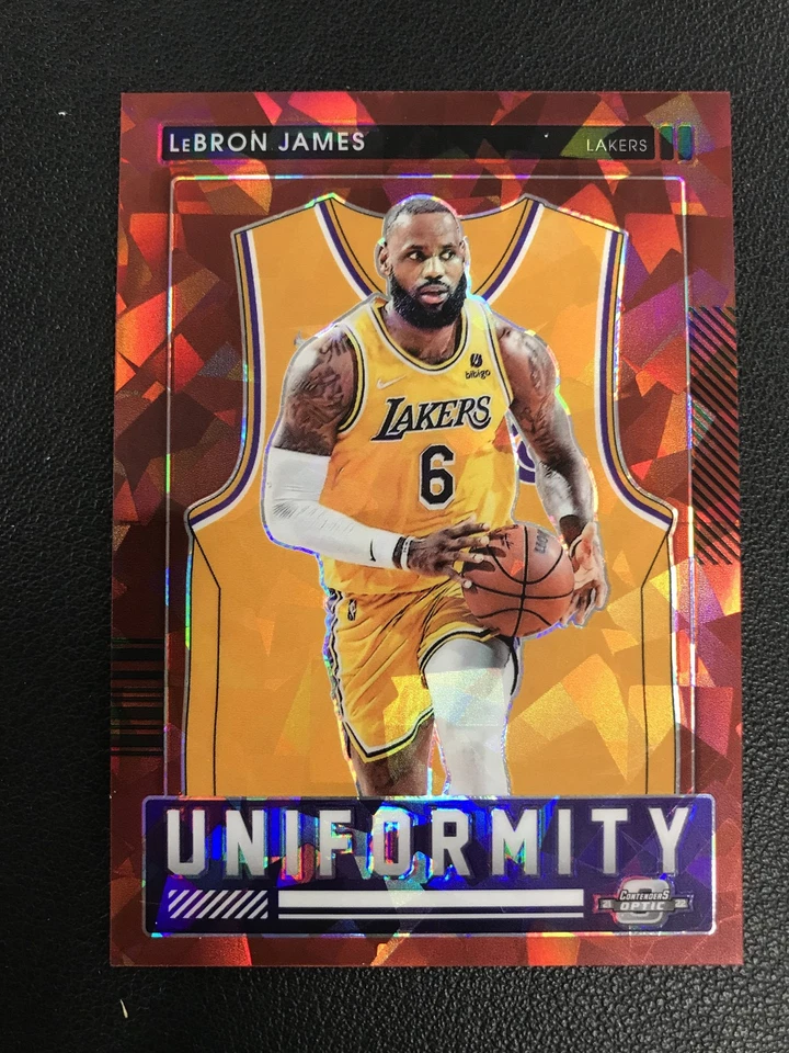 2021-22 Panini Contenders Optic #8 LeBron James Uniformity Red Cracked Ice LA - Image 1 of 2