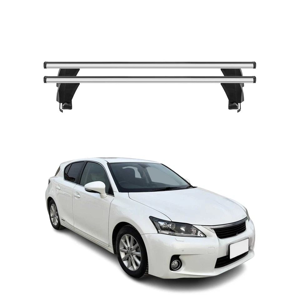 Barras transversales de techo superiores para Lexus CT 200h 2011-2017 2 piezas gris aluminio Foto 1 de 4