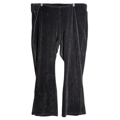 Leggings acampanados acanalados cintura alta azul marino antiguos para mujer talla grande XXL terciopelo negro Foto 1 de 4