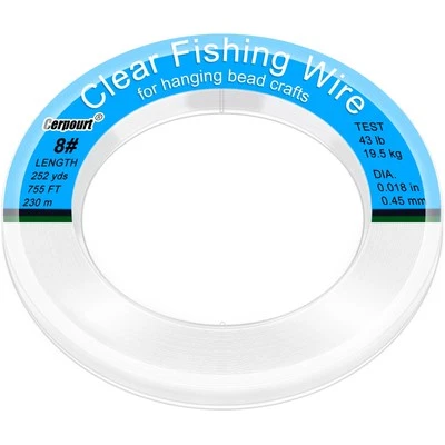 CERPOURT Clear Fishing Wire755FT Monofilament Fishing LineClear String for