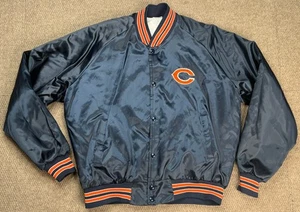 Chalk Line Vintage NFL Chicago Bears Lined Satin Bomber Jacket Size Large - Picture 1 of 6