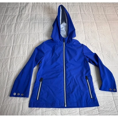 Kids Hunter Blue Nylon Hooded Lightweight Rain Jacket Size 4T - Image 1 of 4