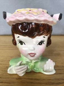 Vintage Ceramic Mini LADY HEAD VASE Enesco Southern Belle JAPAN - Nice! - Picture 1 of 10