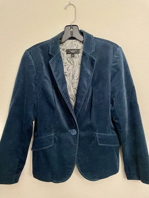Talbots Blazer Jacket Womens Petite 8P Dark Teal Velvet Never Worn - Image 1 of 4