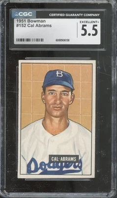 1951 Bowman Baseball Set-Break #152 Cal Abrams EX+ CGC 5.5 - Image 1 of 2