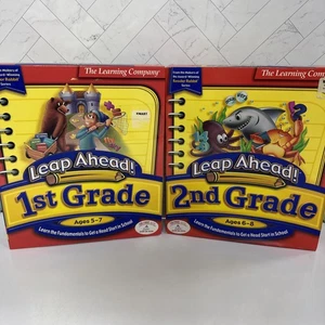 Leap Ahead 1st & 2nd Grade The Learning Company Big Box Vintage PC Game Lot 2x - Picture 1 of 9