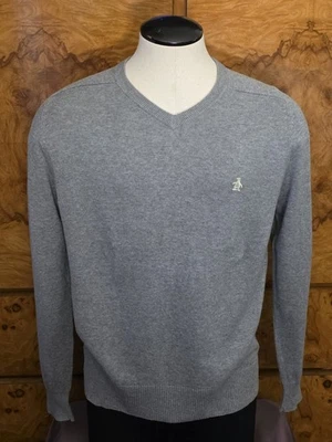 THE ORIGINAL PENGUIN by MUNZINGWEAR SUÉTER CINZA GOLA V ~ GRANDE - Imagem 1 de 4