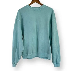 American Eagle AE X WE Unisex Sweatshirt Size M Aqua Blue Terry Cloth Oversized - Picture 1 of 8