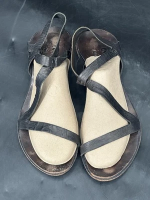 Cydwoq Hand Made in USA Leder Damen 38 Slingback Boho Open Toe Sandalen - Bild 1 von 4