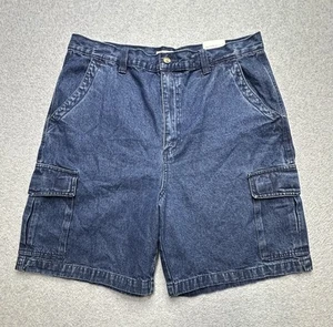 Boca Classics Shorts Adult 38 Blue Denim Cargo Baggy Utility Jorts Y2K Mens - Picture 1 of 11