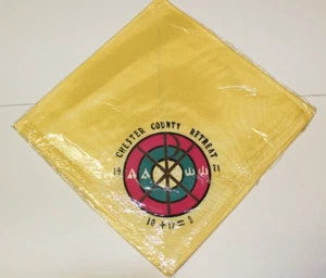 Chester County Council	Exton	Pennsylvania, 1971 Religious Yellow Neckerchief - Picture 1 of 1