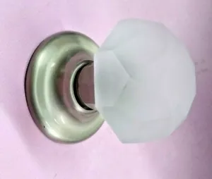 Cabinet Amerock Ensembles Frosted Crystal Satin Chrome Bifold Knob Pull Hardware - Picture 1 of 4