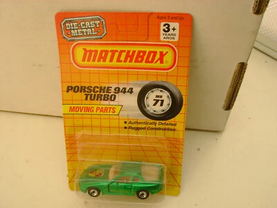 1990 MATCHBOX SUPERFAST MB 71 GREEN PORSCHE 944 TURBO NEW ON CARD - Image 1 of 3