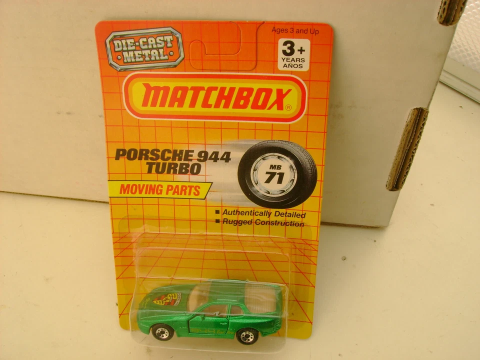 1990 MATCHBOX SUPERFAST MB 71 GREEN PORSCHE 944 TURBO NEW ON CARD - Image 1 of 3