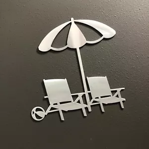 Sedie da Spiaggia ALLUMINIO Metallo Parete Arte Skilwerx 10x9 Nautica - Foto 1 di 2