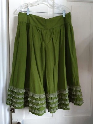 Hecho a mano verde lino Bloomers Cottagecore Steampunk encaje mediano Foto 1 de 3