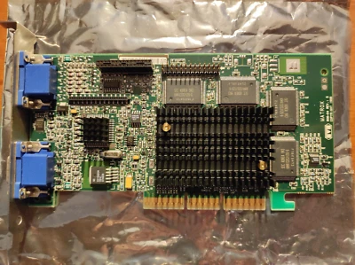 Matrox Millennium G400 DualHead (G4+MDH4A32G) AGP Grafikkarte (906-04,32MB,1999) - Immagine 1 di 2