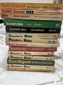 Vintage Gun Digest,  Shooters Bible, & Guns Illustrated Book Lot Of 14 60’s 70’s - Picture 1 of 6