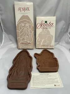 Juego de moldes de galletas/chocolate Longaberger Pottery Santa St. Nick 1992 y 1993 - Imagen 1 de 7