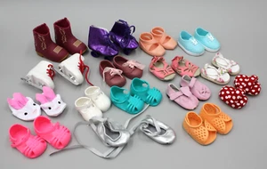 Our Generation Puppenschuhe Paket 15 Paar Stiefel Schlittschuhe Schleife Ballett Sandalen Battat - Bild 1 von 16