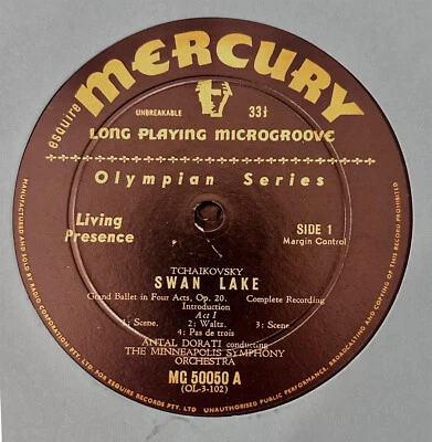 Swan Lake Ballet Mercury Olympian Box Set 3 Vinyl LPs OL-3-102 Cloth Tchaikovsky - Image 1 of 4