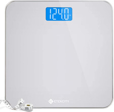 Etekcity Digital Body Weight Bathroom Scale with Body Tape Measure and Round Cor