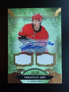 2020 Upper Deck Artifacts Sebastian Aho RC RPA Ser. #'d /45 - Bild 1 von 2