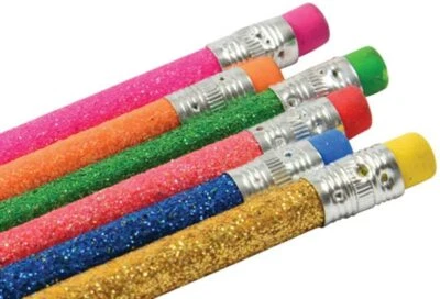 Lápices de plomo Sparkle Glitter Fun #2 de 7,5" (paquete de 24) 6 colores brillantes: amarillo, rojo Foto 1 de 4